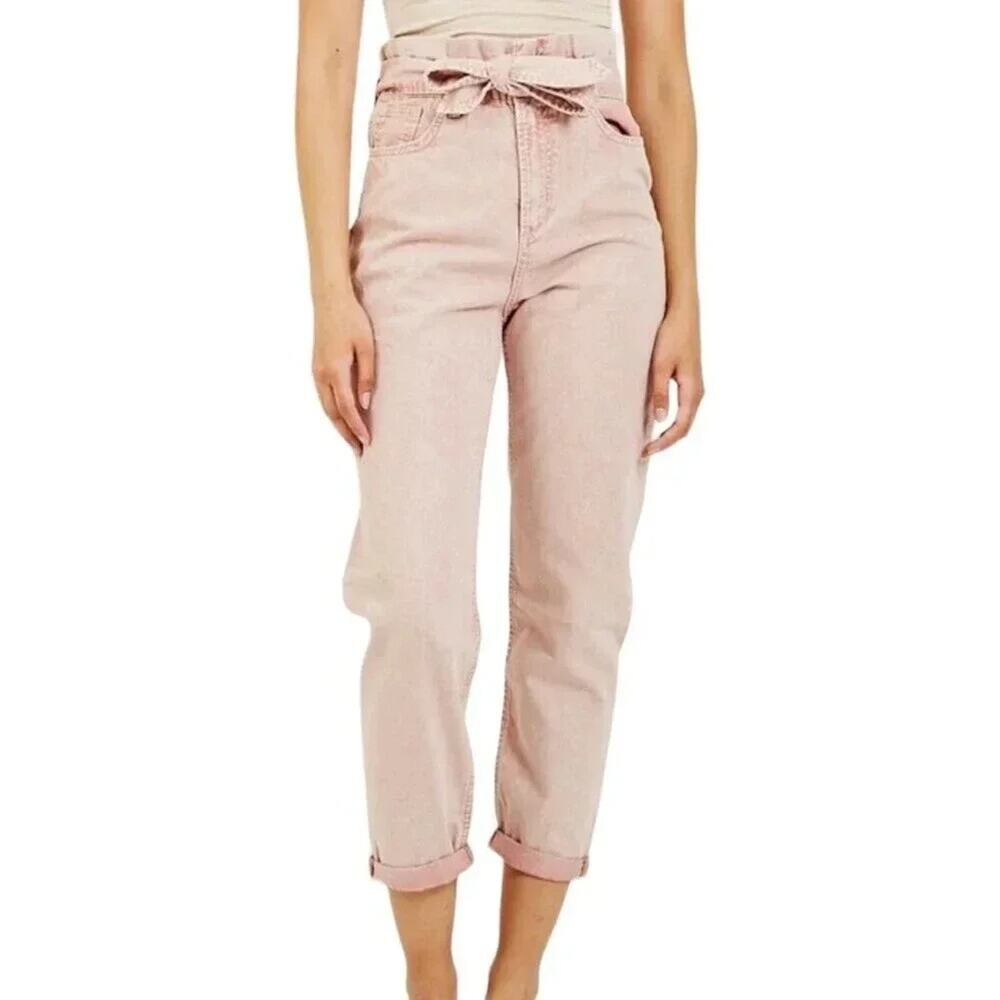 Joe's Jeans The Brinkley High Rise Paperbag Jean Pink Size 24